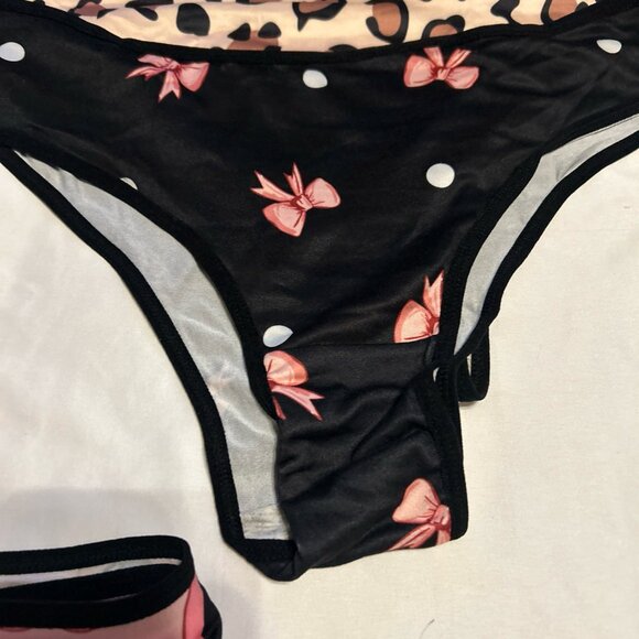 Morvia 3pk bows Hearts Pattern Leg Hip Woman’s panties 2XL Lingerie Valentines - Picture 6 of 11